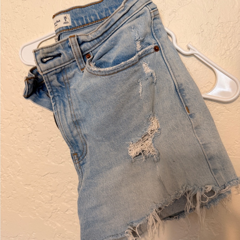 Abercrombie high rise denim shorts